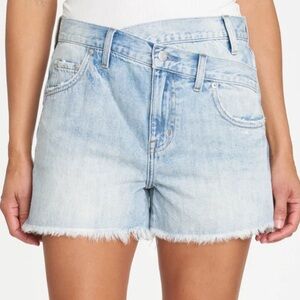 Pistola Sky Blue Frayed Hem Jean Shorts